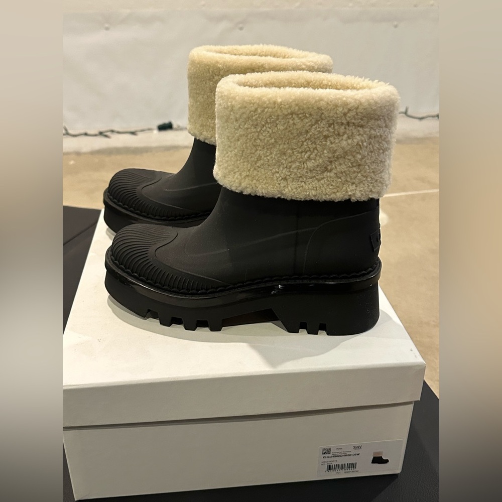 CHLOÉ + NET SUSTAIN Raina shearling-trimmed TPU boots